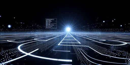 Un graphique futuriste représentant des données et des interfaces utilisateur flottant dans un espace de travail tridimensionnel.